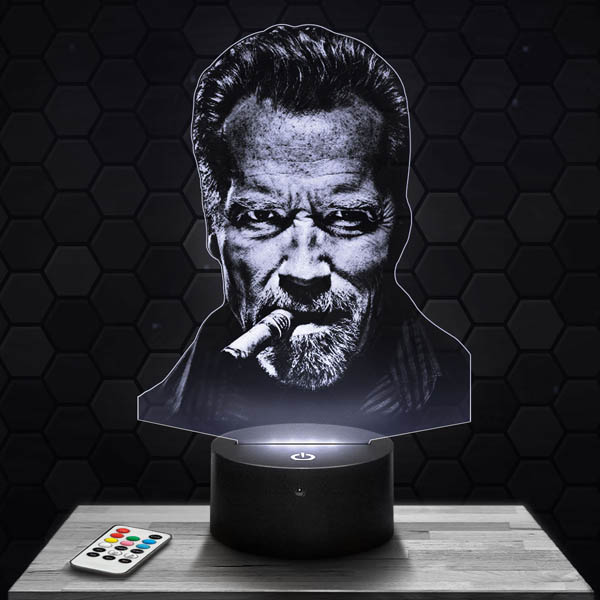 Arnold
  Schwarzenegger 3D LED Lamp with a  base of your choice!