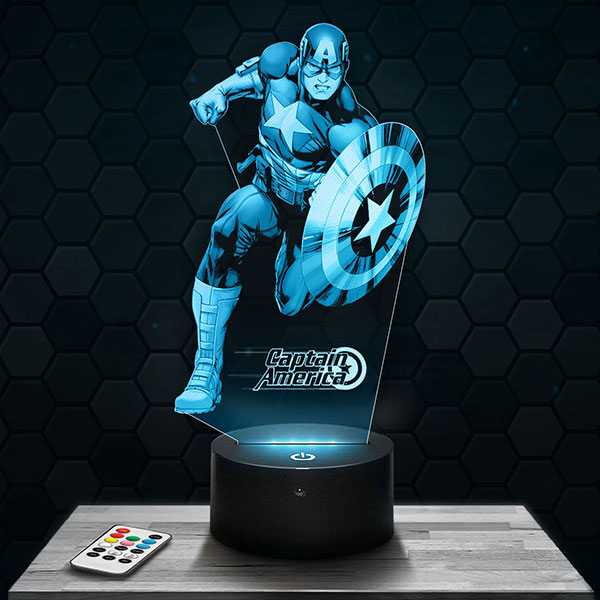 Captain
  America 3D LED Lamp with a base  of your choice!