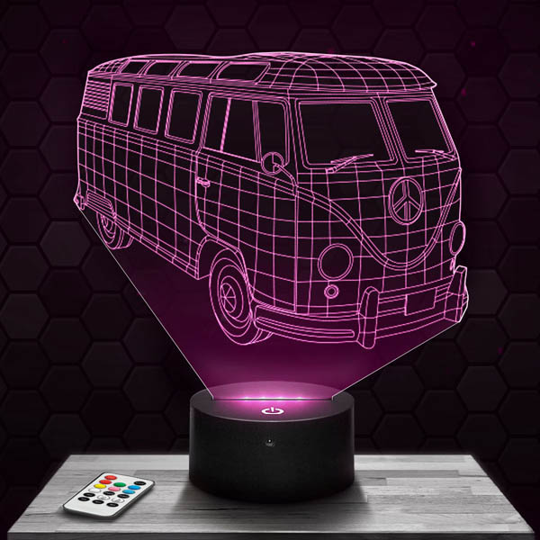 Volkswagen
  Kombi 3D LED Lamp with a base  of your choice!