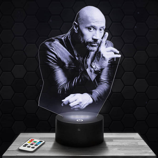Dwayne
  Johnson 3D LED Lamp with a base of  your choice!