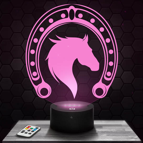 Lampada 3D LED Notte Cavallo 7 Colori Touch Con Base USB Per Camera Da Tavolo