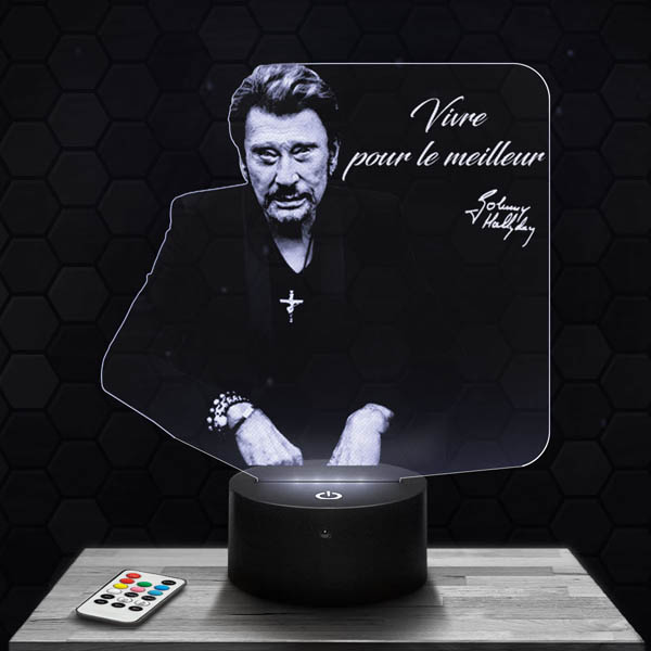 Johnny
  Hallyday  3D LED Lamp with a base of your choice!