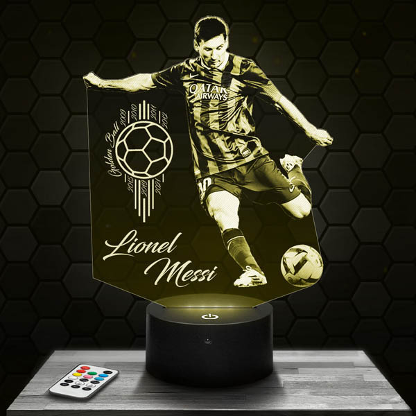 Lionel
  Messi Barcelona 3D LED Lamp with a  base of your choice!