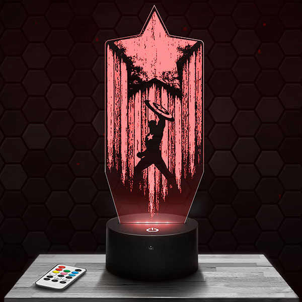 Captain
  America 3D LED Lamp with a base  of your choice!