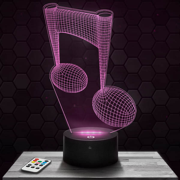 Music note
  3D LED Lamp with a base of  your choice!