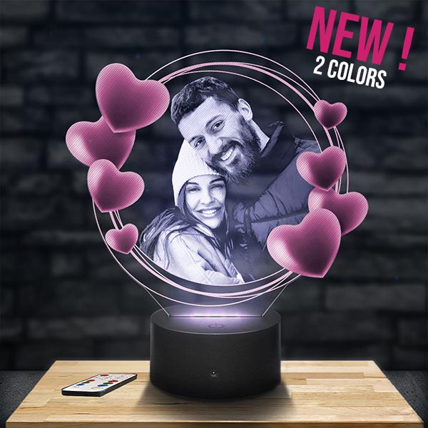 Customised Rounded Hearts Lamp 2 colors