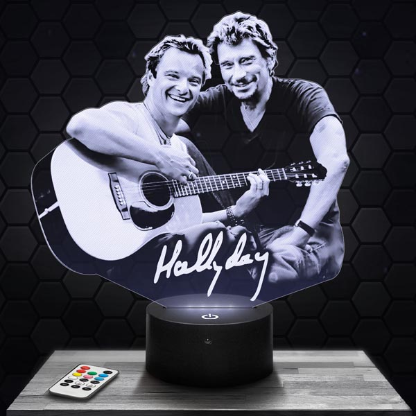 David and
  Johnny Hallyday 3D LED Lamp