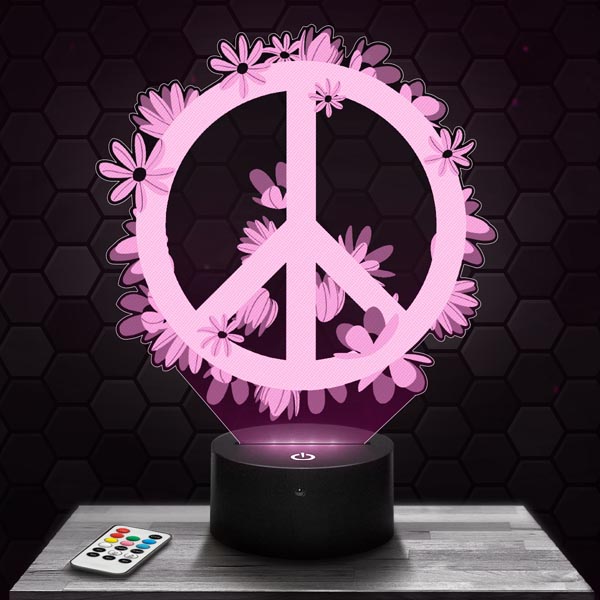 Peace and
  Love 3D LED Lamp
