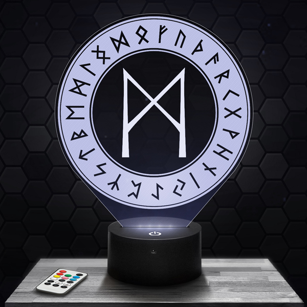 Mannaz
  Rune 3D LED lamp